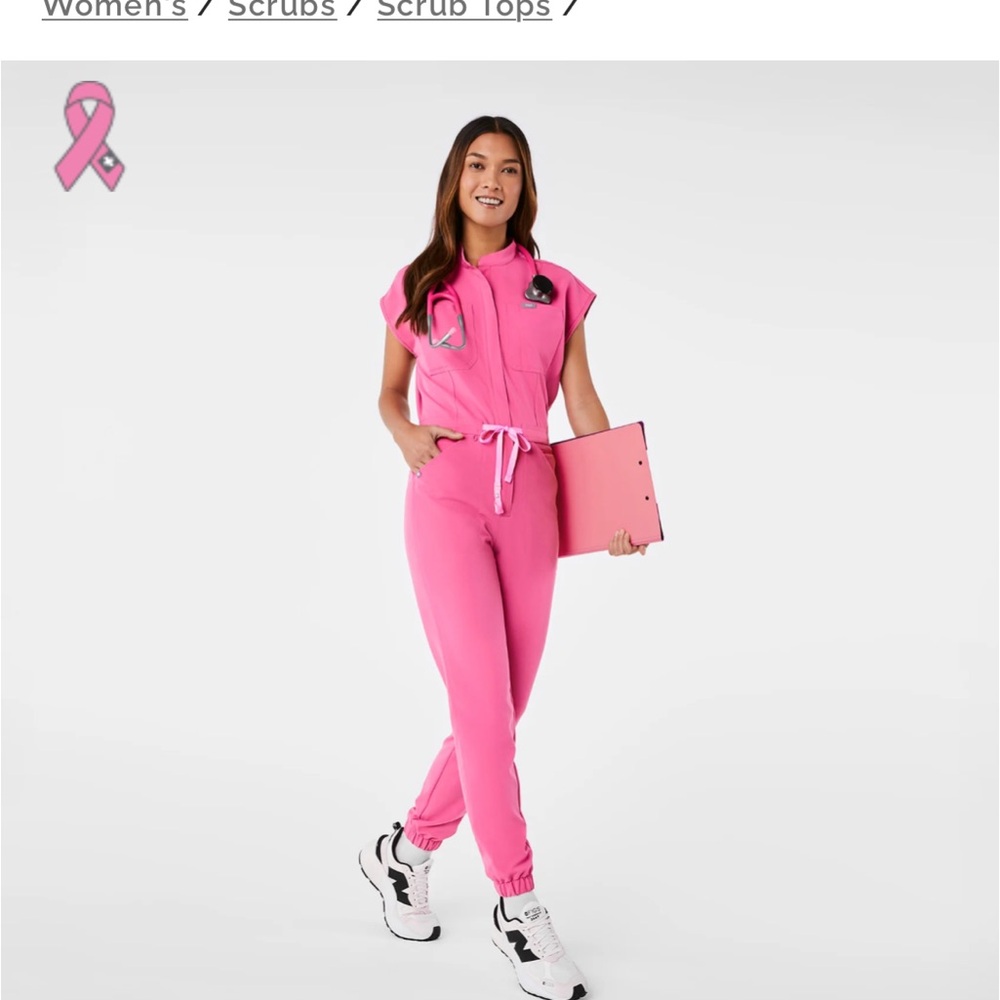 Figs F’ing Pink Rafaela Cargo Jumpsuit 💕